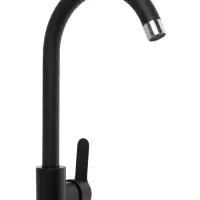 Смеситель для кухни ZEIN Z2388, картридж керамика 40 мм, нержавеющая сталь, камень-черный