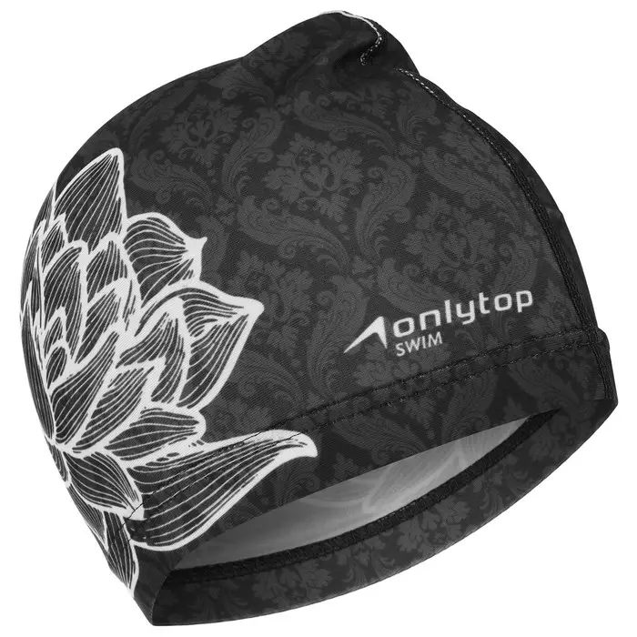 Шапочка для плавания женская ONLYTOP Swim &laquo;Цветок&raquo;, тканевая, обхват 54-60 см