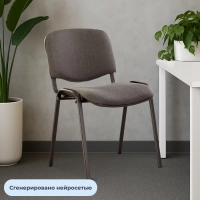 Стул 0MX_UA_EChair Rio(ИЗО/ISO) черн, ткань серая С-38