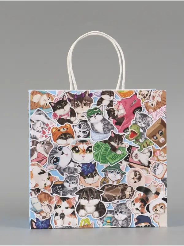 Пакет подарочный &laquo;Котики&raquo;, 22 х 22 х 11 см