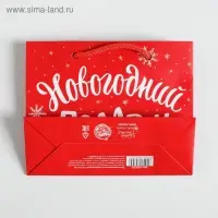 Пакет подарочный новогодний ламинированный «Новогодний подарок», S 5.5 см х 15 см х 12 см