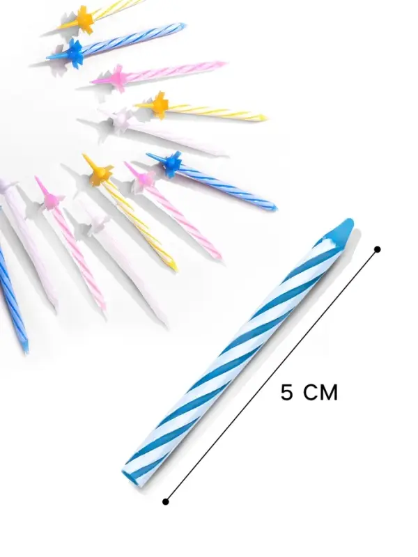 Свечи для торта «Спираль», 5 см, набор 24 шт., 12 подставок Свечи для торта «Спираль», 5 см, набор 24 шт., 12 подставок