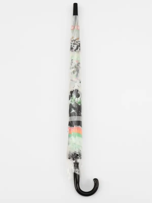 Зонт - трость детский &laquo;Панда с малышом&raquo;, полуавтоматический, 8 спиц, R=42/47 см, d=84 см, белый