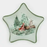 Блюдо сервировочное звезда "Зверьки в лесу" 19,5 см