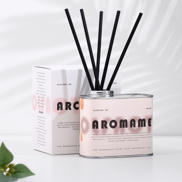 Набор диффузор ароматический "Aromame", зелёный лайм, базилик, цитрус 500мл прямоуг банка