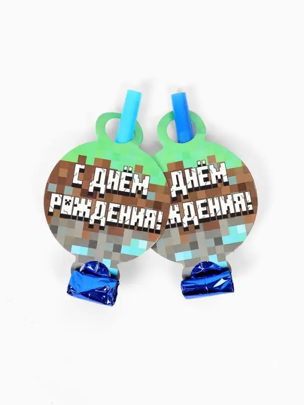 Карнавальные язычки &laquo;Пиксели&raquo;, 11 см, 6 шт.
