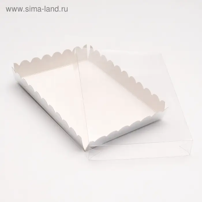Коробочка для печенья с PVC крышкой, серебряная, 22 х 15 х 3 см Коробочка для печенья с PVC крышкой, серебряная, 22 х 15 х 3 см
