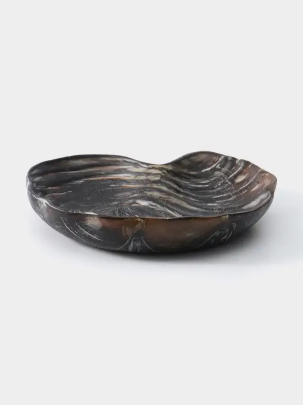 Тарелка &laquo;Ракушка&raquo;, 26&times;23&times;3 см, дерево джати, тёмно-коричневая