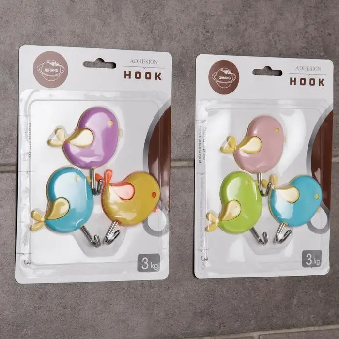 Крючок на липучке «Соловей», 3 шт, цвет МИКС