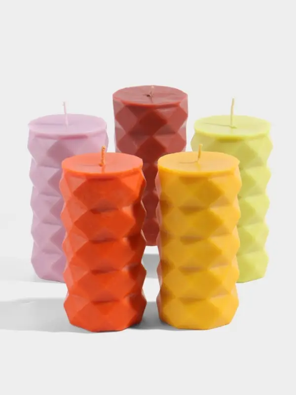 Свеча &laquo;Столб ромбики&raquo;, 6&times;6&times;12 см, соевый воск, МИКС