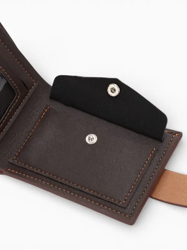 Портмоне мужское на магните, отдел для карт, монет, цвет коричневый