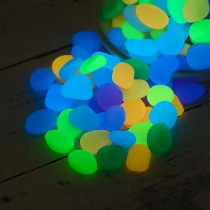 Декоративные камни для аквариума, 20 мм, 1 кг, светящиеся, МИКС