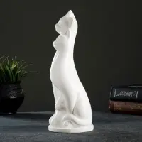Фигурка гипс &laquo;Пара кошек&raquo;, белая, 10&times;27&times;10 см