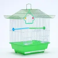 Клетка для птиц укомплектованная Bd-1/1d, 30&times;23&times;39 см, зелёная
