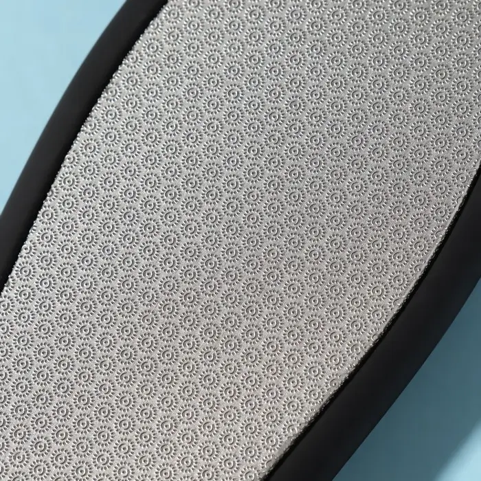 Пилка для пяток, лазерная, двусторонняя, прорезиненная ручка, 26 см, цвет чёрный