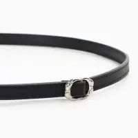 Ремень женский, узкий, 1.4&times;105 см, металлическая пряжка, чёрный