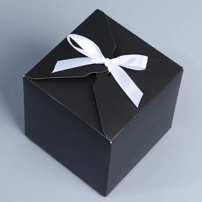 Коробка подарочная складная, упаковка, «Чёрный», 12 х 12 х 12 см