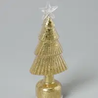 Светодиодная фигура &laquo;Ёлочка золотистая&raquo;, 1 LED, 15&times;6 см, от батареек AG13&times;3, свечение тёплое белое