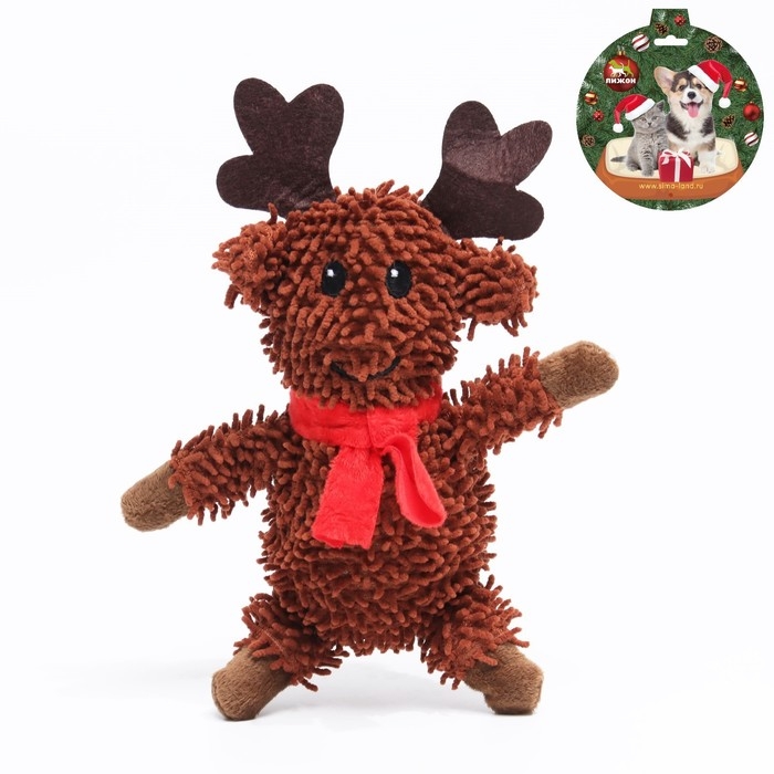 Игрушка мягкая для собак Игрушка мягкая для собак "Олень" с пищалкой, 26 х 18 см