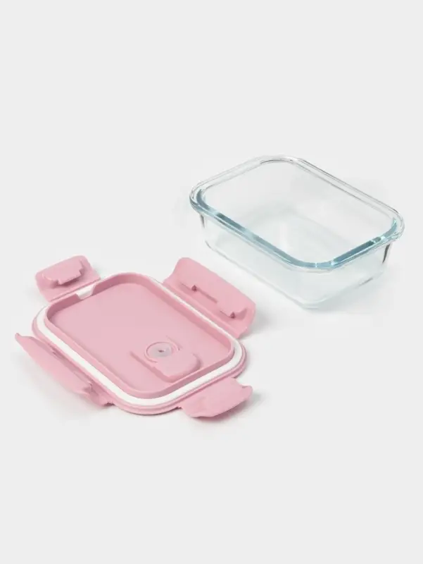 Контейнер Доляна Cook and Freeze, 380 мл, 15&times;11&times;5.5 см, с крышкой, жаропрочное стекло, МИКС