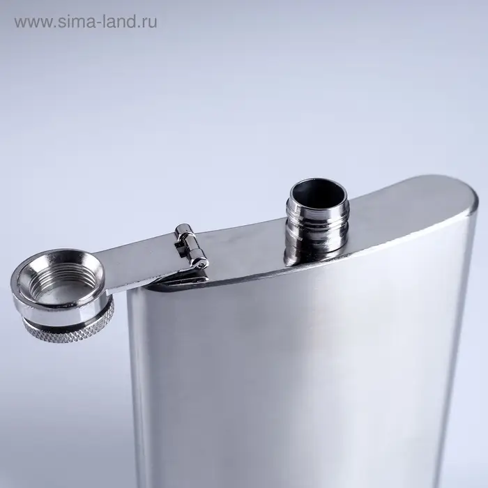 Фляжка Мастер К, 210 мл, 9.3&times;12.3 см, под нанесение, 7 oz, нержавеющая сталь, серебристая