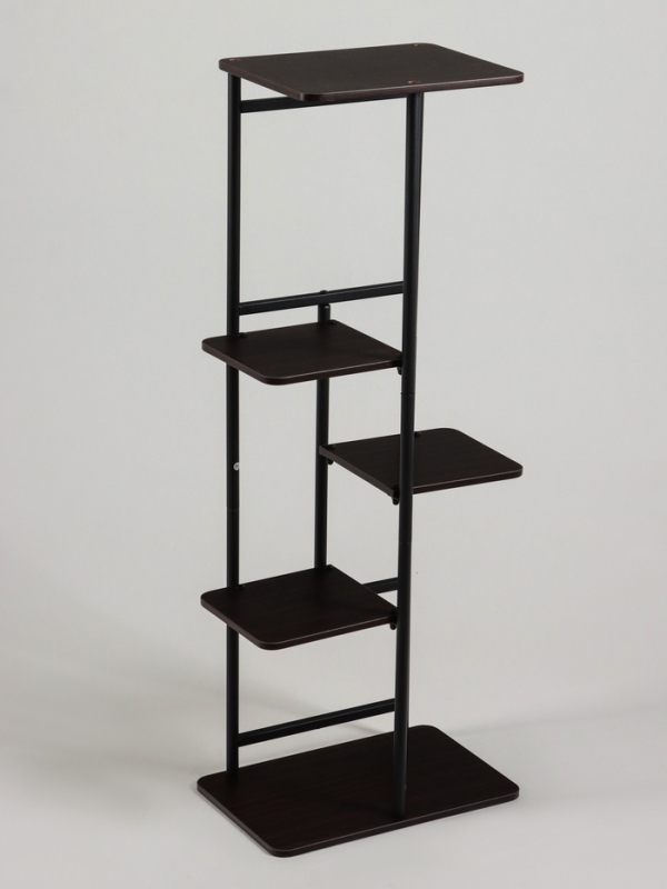 Подставка для цветов Greengo, 5 полок, 36 × 23 × 94 см, напольная, каркас металл, полки МДФ, чёрная Подставка для цветов Greengo, 5 полок, 36 × 23 × 94 см, напольная, каркас металл, полки МДФ, чёрная