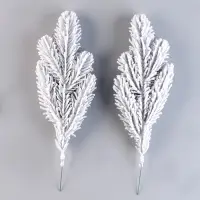 Литая веточка, голубая, заснеженная, 31 × 14 см, набор 2 шт. Литая веточка, голубая, заснеженная, 31 × 14 см, набор 2 шт.