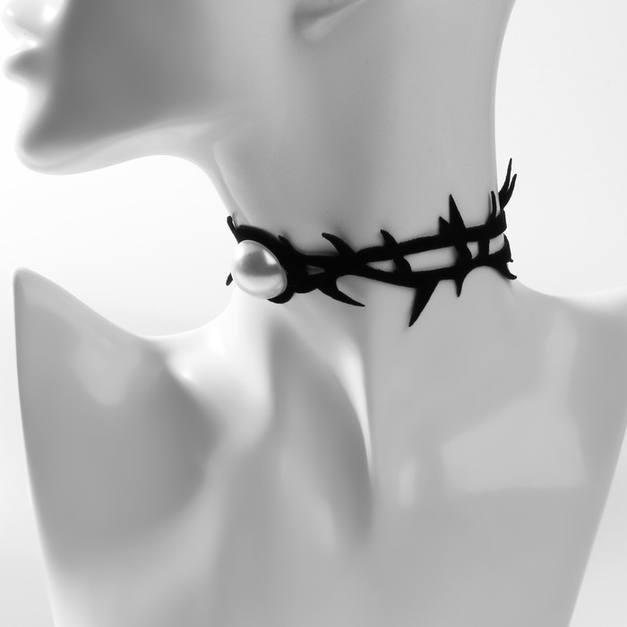 Чокер «Шипы» мягкие, на завязке, цвет бело-чёрный, 100 см Чокер «Шипы» мягкие, на завязке, цвет бело-чёрный, 100 см