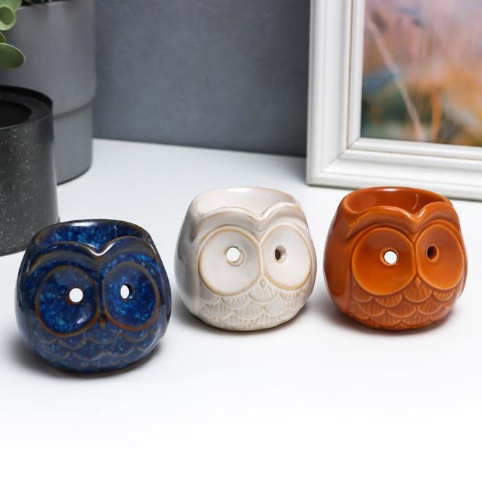 Аромалампа керамика  Аромалампа керамика "Совёнок" под шамот МИКС 6,7х7,5х7,5 см