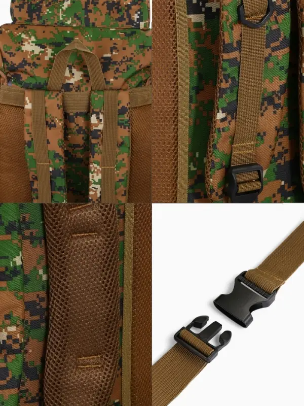 Рюкзак тактический туристический Adventure, 70 л, с карманами, расцветка пиксели, зелёный