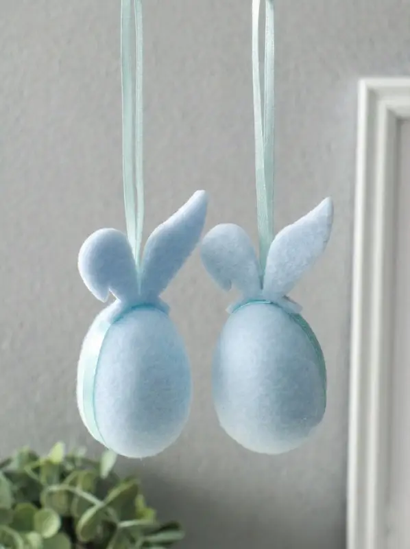 Подвески декоративные Подвески декоративные "Яйца с заичьими ушками" набор 2 шт голубой 3,5х4х9 см