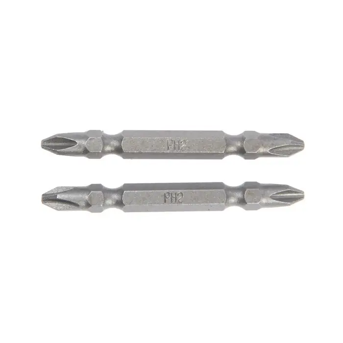 Биты двухсторонние ТУНДРА, намагниченные, сталь CrV, PH2&times;65 мм, 2 шт.