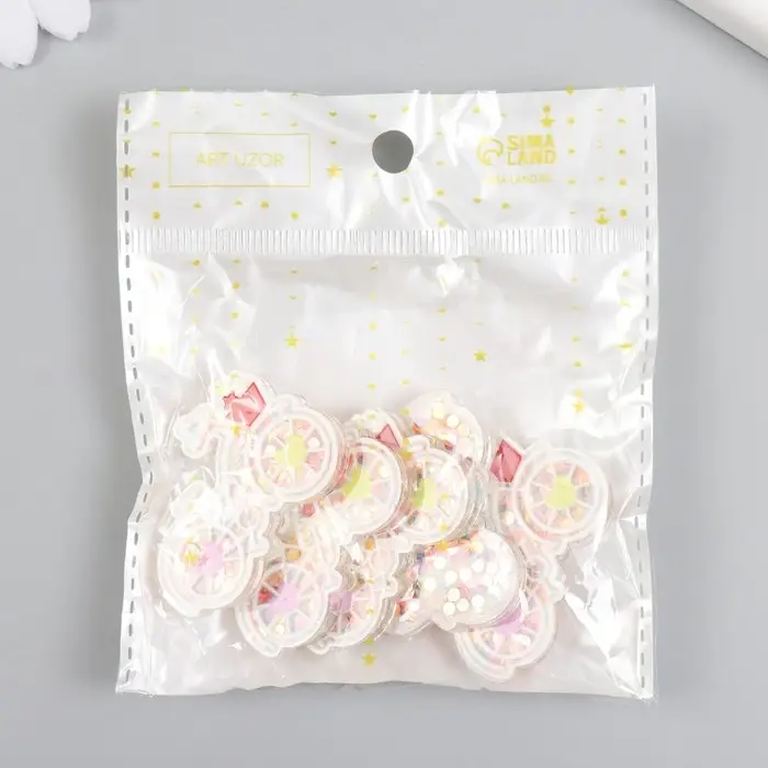 Шейкер для творчества акрил "Велосипед с корзинкой" с глиттером 0,5х4,2х3 см