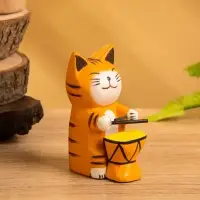 Сувенир «Кот барабанщик», 3.5×5.5×8 см, дерево, МИКС