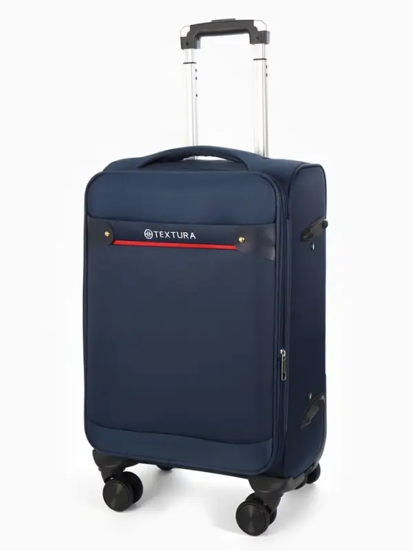 Чемодан на колёсах TEXTURA, с увеличением, кодовый замок, 36&times;25&times;58 см, 20", синий