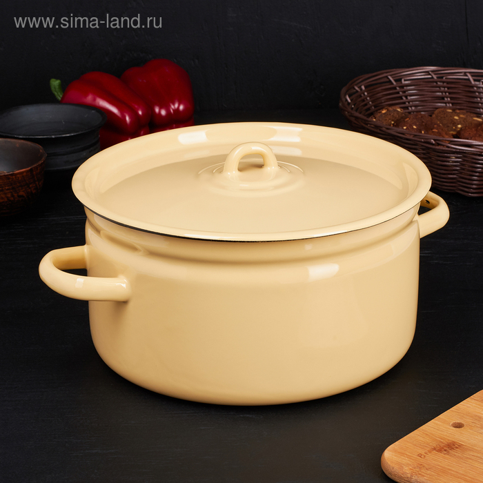 Кастрюля эмалированная, 5,5 л, без деколи, цвет МИКС Кастрюля эмалированная, 5,5 л, без деколи, цвет МИКС