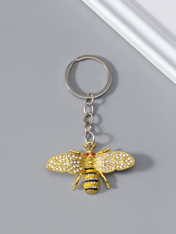 Брелок металл "Пчёлка" стразы 3,2х5,5х0,7 см
