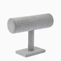 Подставка для часов, браслетов, цепочек &laquo;Мини&raquo;, флок, 16&times;6&times;14 см, d=5 см, цвет серый