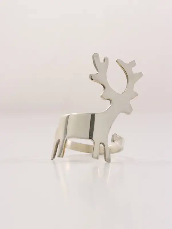 Кольцо для салфеток &laquo;Лесной олень&raquo;, 7.5&times;4.4.5&times;4.5 см, латунь, никелевое покрытие