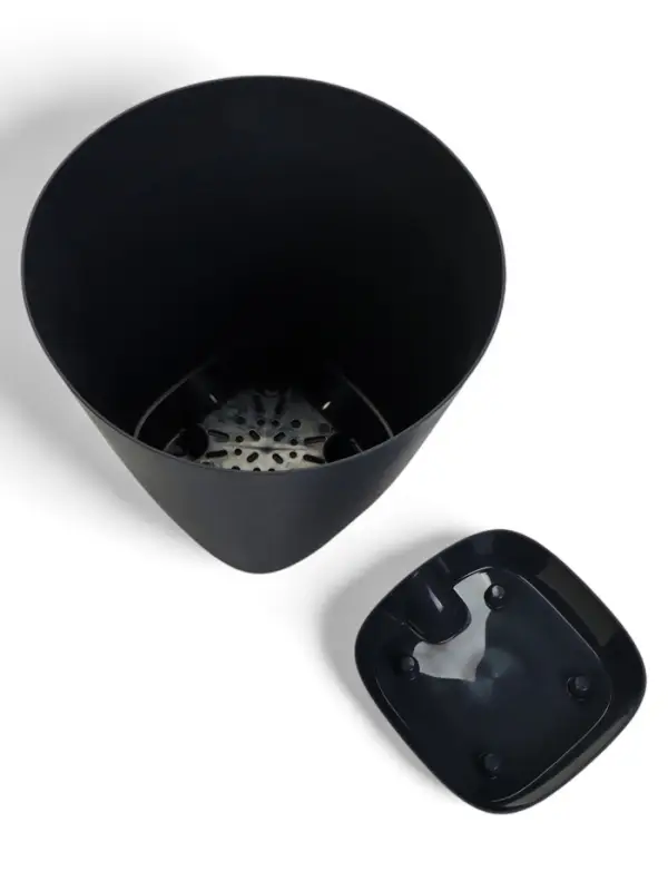 Кашпо с прикорневым поливом 15 л D-29,5см, H-31см графит Кашпо с прикорневым поливом 15 л D-29,5см, H-31см графит "Гранд"