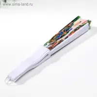 Веер складной &laquo;Павлин и цветы&raquo;, изгиб, 23 см, МИКС