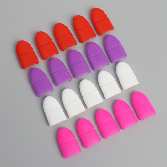 Напальчники для снятия гель-лака, силиконовые, на блистере, 5 шт, цвет МИКС Напальчники для снятия гель-лака, силиконовые, на блистере, 5 шт, цвет МИКС