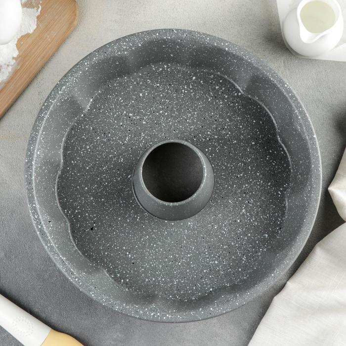 Форма для выпечки &laquo;Элин Мрамор. Немецкий кекс&raquo;, 2,5 л, d=29 см, антипригарное покрытие, цвет серый