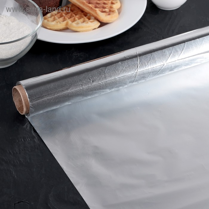 Фольга пищевая алюминиевая «Универсальная», 29 см × 50 м, 11 мкм Фольга пищевая алюминиевая «Универсальная», 29 см × 50 м, 11 мкм