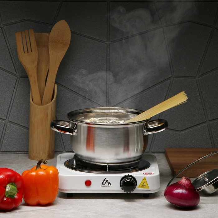 Плитка электрическая Luazon LHP-001, 1 конфорка, 1000 Вт, нагреватель спираль, белая Плитка электрическая Luazon LHP-001, 1 конфорка, 1000 Вт, нагреватель спираль, белая