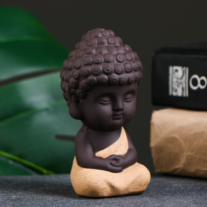 Фигурка Фигурка "Кудрявый Будда" 5х9см микс