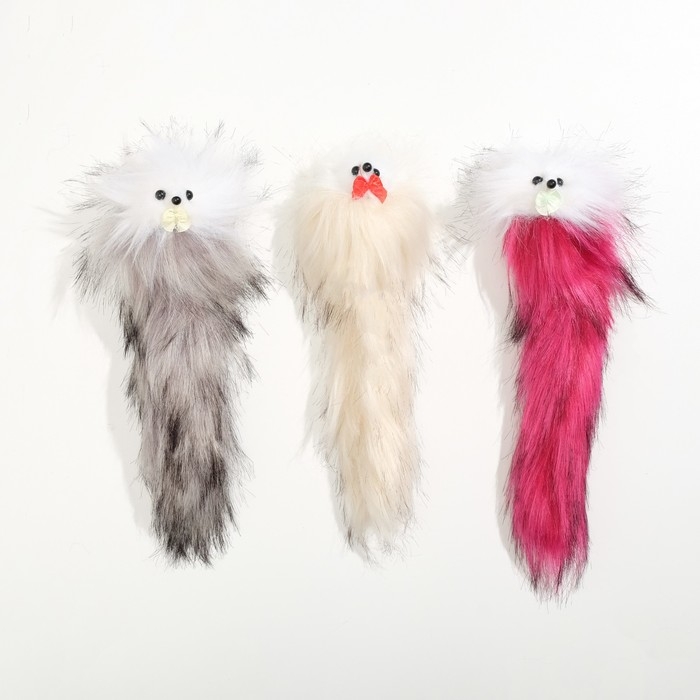 Мышь из искусственного меха, до 24 см с хвостом, микс цветов Мышь из искусственного меха, до 24 см с хвостом, микс цветов