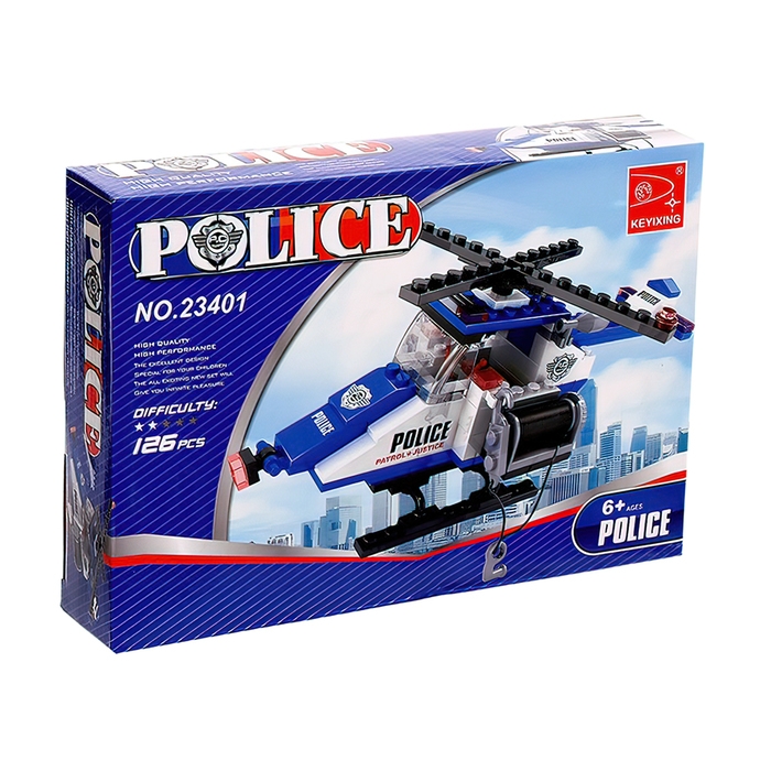 Конструктор «Полицейский вертолет», 126 деталей Конструктор «Полицейский вертолет», 126 деталей