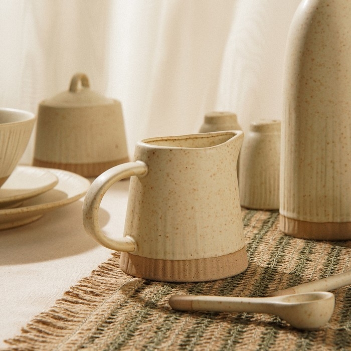 Молочник керамический SL Home «Виенто», 350 мл, 12,5×9 см, цвет бежевый Молочник керамический SL Home «Виенто», 350 мл, 12,5×9 см, цвет бежевый