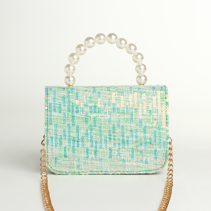 Сумка детская для девочки на клапане «Выбражулька», цвет зелёный